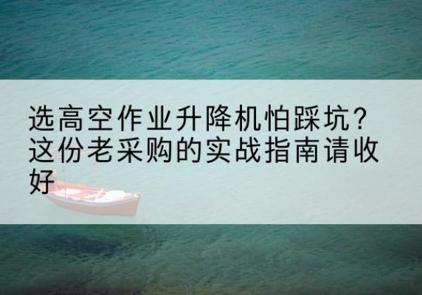 涞源高空作业升降机厂家推荐-选高空作业升降机怕踩坑？这份老采购的实战指南请收好